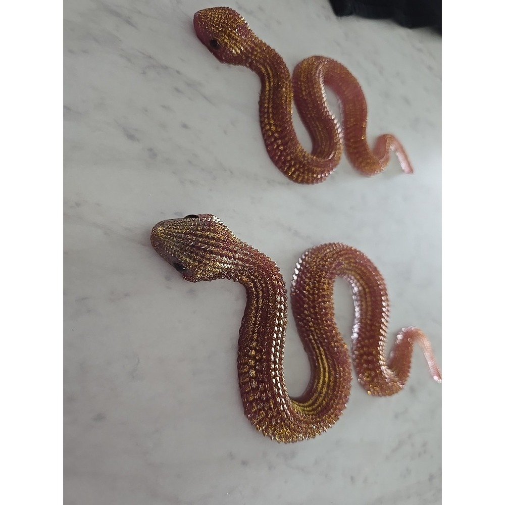 Handmade Resin Snakes Decoration Gift  Pink Gold 2 Snakes. 606 - Picture 8 of 10